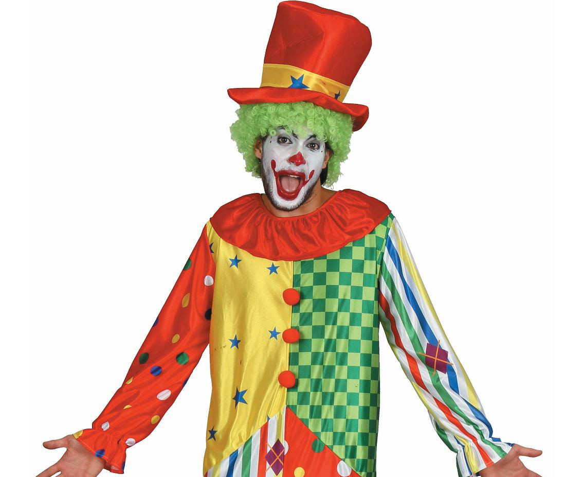 Role play-set for adult Colorful Clown (hat, jumpsuit), size 52